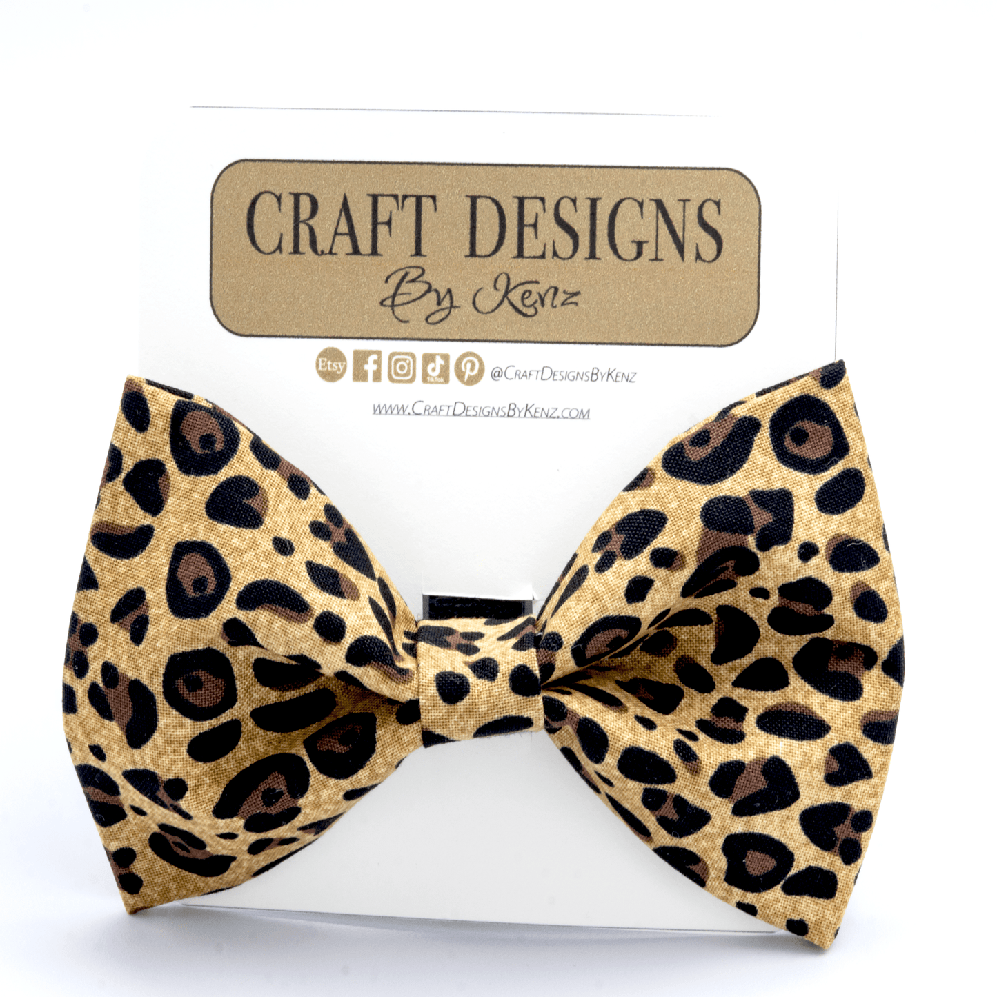 Cheetah Print Collar - Craft Designs By Kenz - Collar and Bowtie - Collar Set