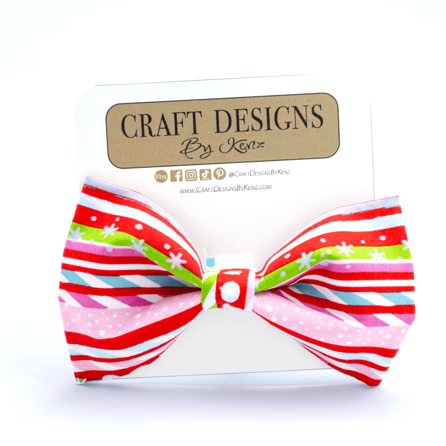 Christmas Striped Collar - Craft Designs By Kenz - Collar and Bowtie - Collar Set