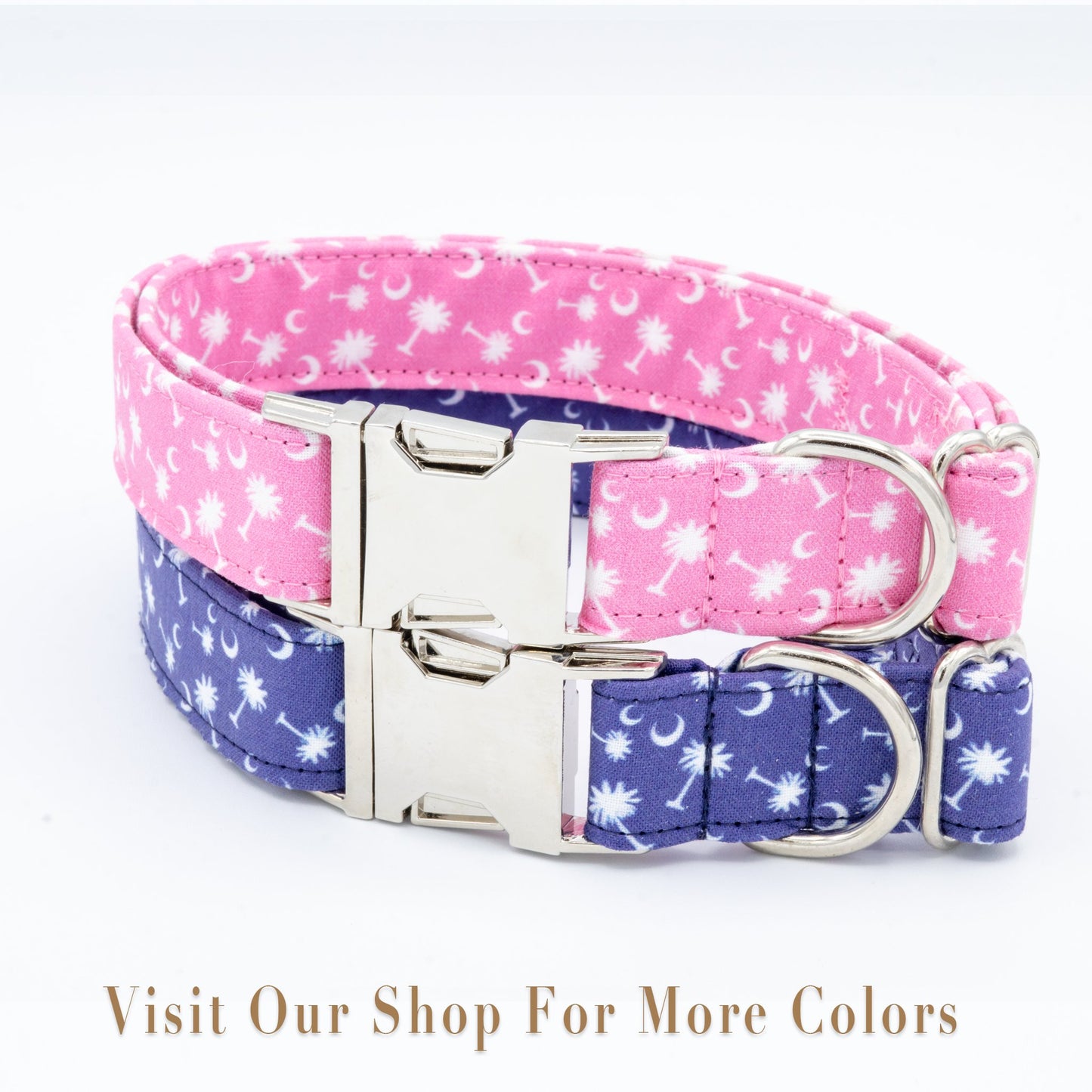 Pink Palmetto Dog Collar - Craft Designs By Kenz - XS -