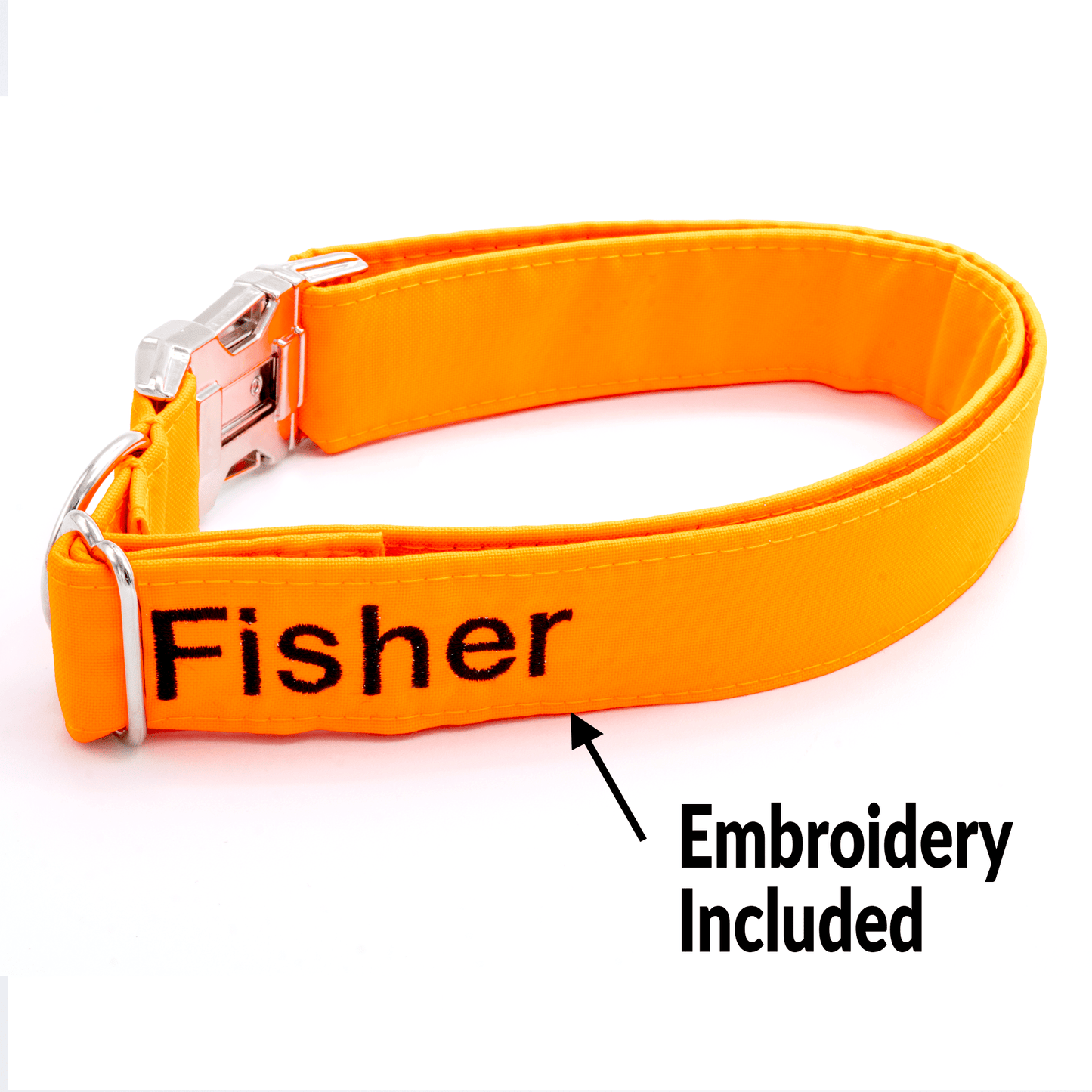 Reflective Collar - Craft Designs By Kenz - Orange - Personalized Pet Collar