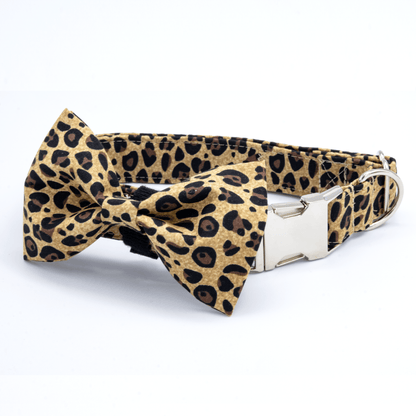 Cheetah Print Collar - Craft Designs By Kenz - Bowtie - Collar Set