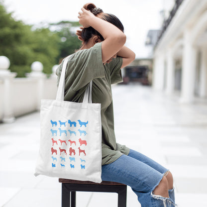 Dog Lover Tote Bag - Craft Designs By Kenz - Blue/Red - Personalized Tote Bag
