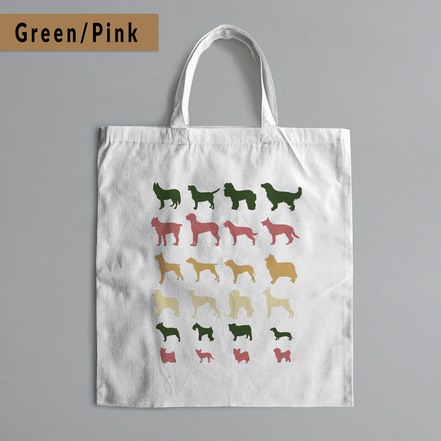 Dog Lover Tote Bag - Craft Designs By Kenz - Green/Pink - Personalized Tote Bag