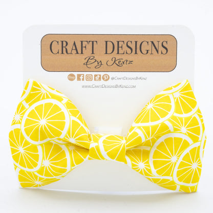 Lemon Dog Collar - Craft Designs By Kenz - Bowtie - Personalized Pet Collar