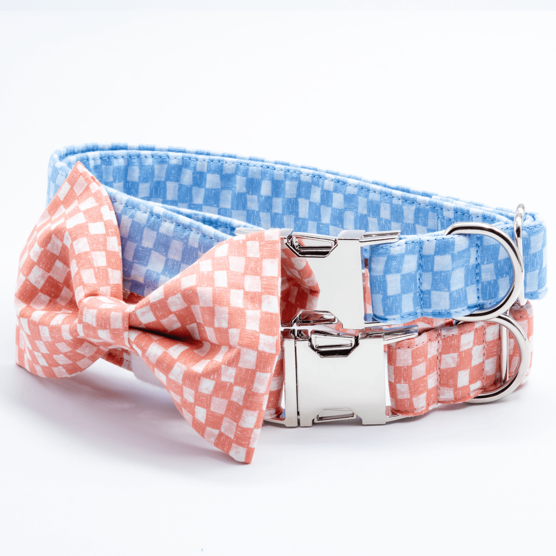 Pink Checkered Collar - Craft Designs By Kenz - Bowtie - Collar Set