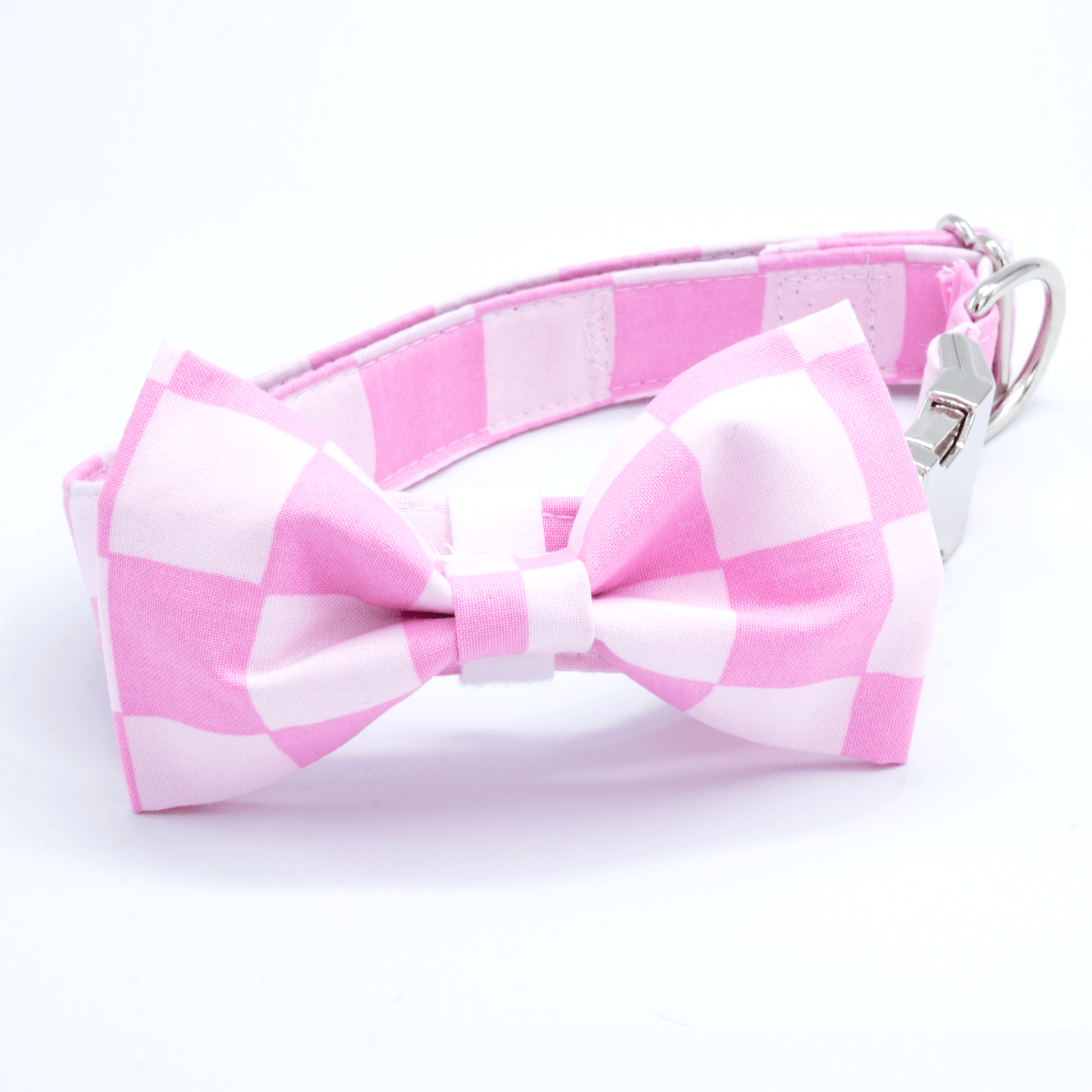 Pink Checkered Collar - Craft Designs By Kenz - Collar and Bowtie - Collar Set