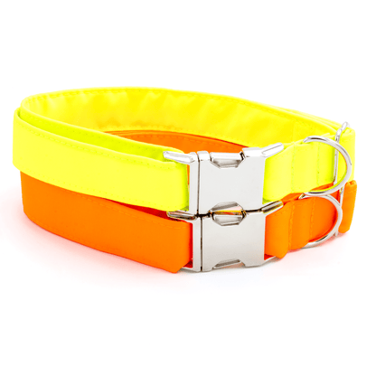 Reflective Collar - Craft Designs By Kenz - Yellow - Personalized Pet Collar