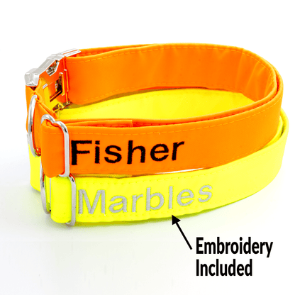 Reflective Collar - Craft Designs By Kenz - Yellow - Personalized Pet Collar